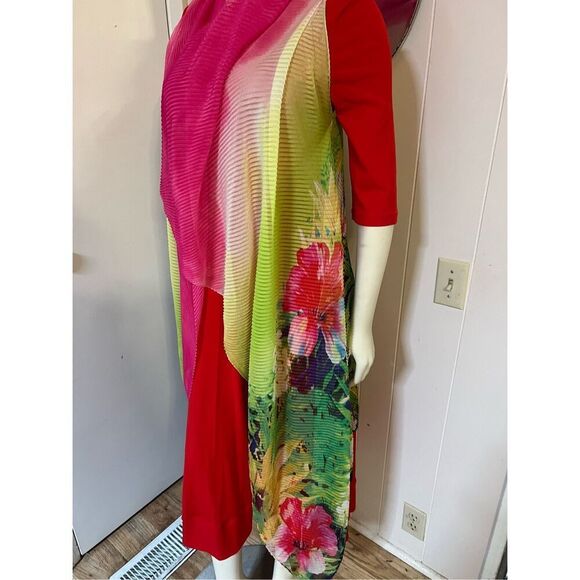 Princess Cruises Colorful Pleated Floral Kimono Cover Up OSFM - Picture 3 of 9